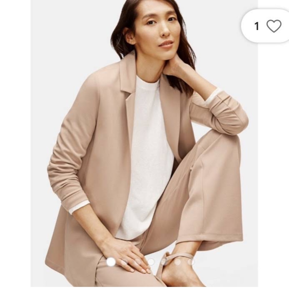 EILEEN FISHER FLEX TENCEL PONTE NOTCH COLLAR JACKET